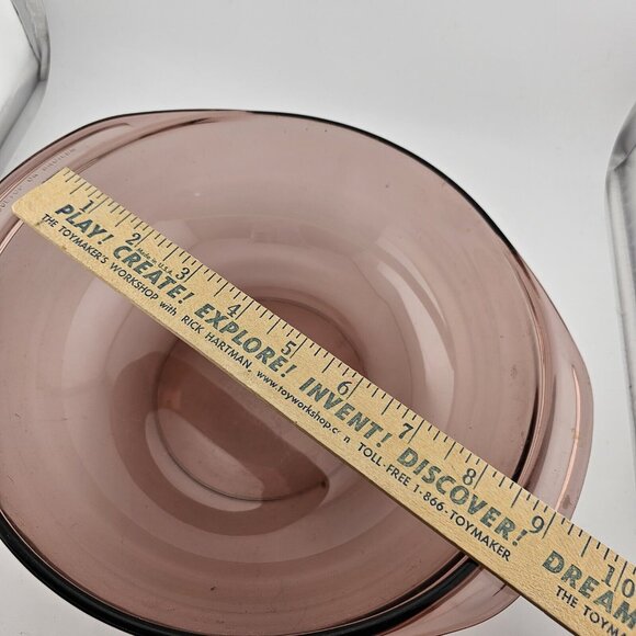 Pyrex Visions Cranberry Casserole Dish & Lid #024C Corning 2qt - Picture 13 of 16